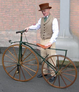 Photo of a replica 1869 Velocipede