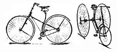 Sketch showing a Bike and Trike from 1880s