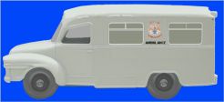 Bedford ambulance from the early 1960s showing typical markings of the era
