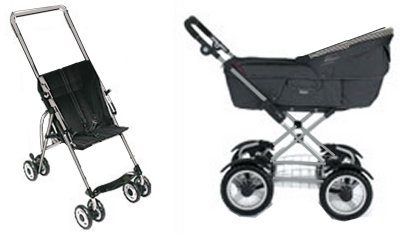 Typical Baby buggy and folding carry-cot