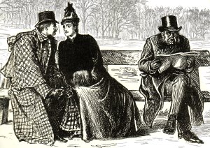 Sketch of typical middle class clothing for the 1880s