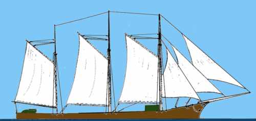 Sketch of West Country Schooner 