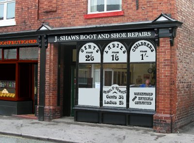 High street shoe repair shop in the pre-grouping era