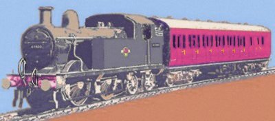 Sketch of LMS/BR push-pull loco and coach in BR livery