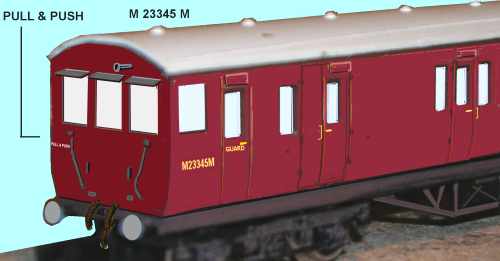 Sketch of LMS/BR push-pull coach made from a Farish suburban brake end coach