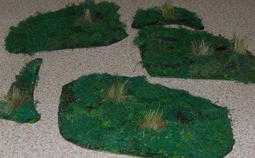 Photo of marsh area terrain marker pieces