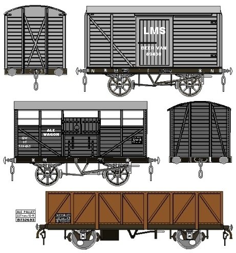 Sketch of Railway wagons used for beer traffic
