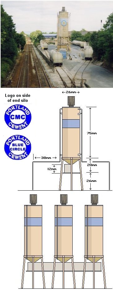 Photo and sketch showing 1960s cement depot