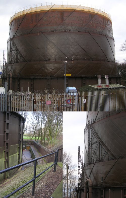photos showing typical Spiral track gas holder