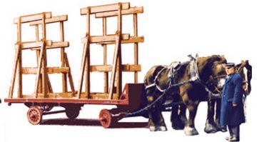 Sketch showing typical hosre drawn glass waggon