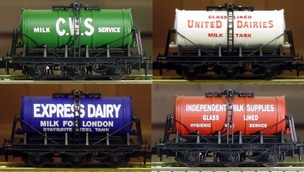 Photo showing Dapol N Gauge milk tanks