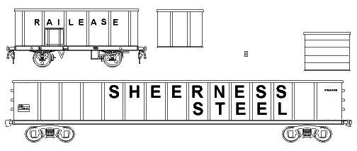 Sketches of rScrap steel air braked wagons