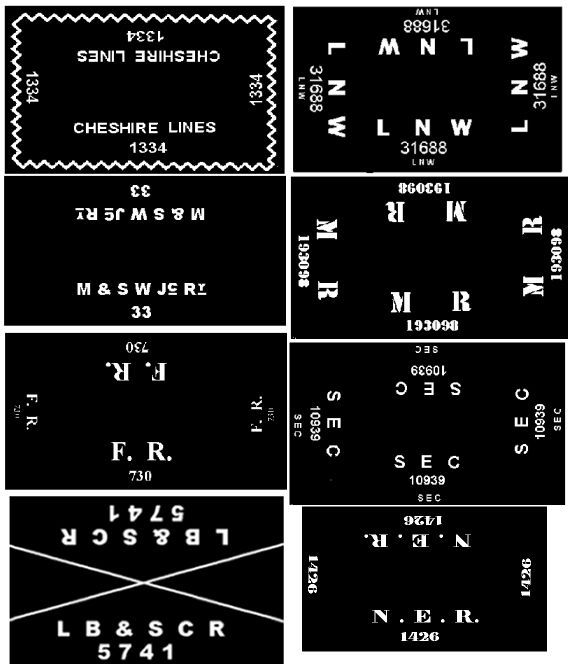 Post WW1 simplified railway tarpaulin sheet markings