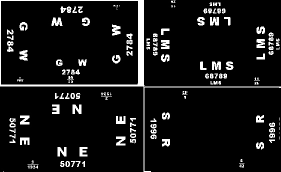 Big 4 railway tarpaulin sheet Markings