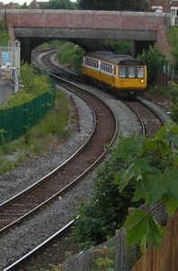 Photo of track approaching Hale station from Altrincham