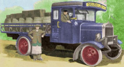 Sketch showing a 1920 Thornycroft 6 ton berwery lorry