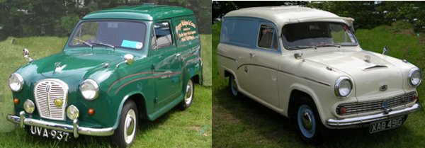 Two types of Austin van