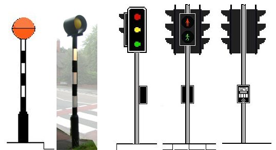 Belisha beacons and button controlled pedestrian crossings