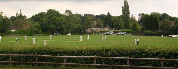 Photo of a village cricket match in progress in 2006