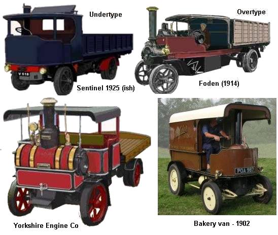 Overtype and undertype steam lorries