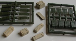 Photo of Roco ammunition boxes showing variations possible for loads