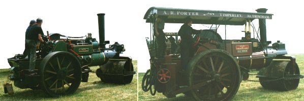 Colour photos of steam rollers