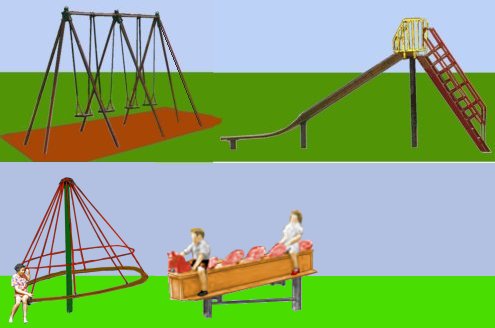Childrens play equipment for a park