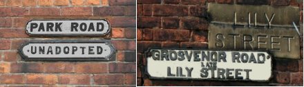 Typical Victorian street name plaques