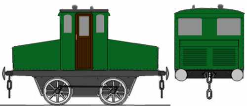 Sketch of a 1920s Battery powered shunting engine