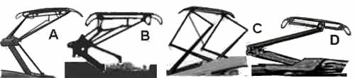 Sketches of pantograph types used in the UK