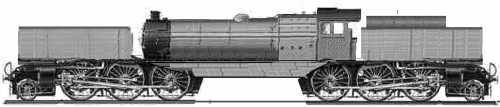 Sketch of a Garrat type articulated locomotive