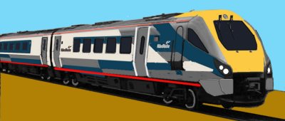 Sketch of a Class 222 Meridian unit in Midland Mainline blue livery