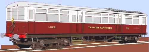 Sketch of the Armstrong Whitworth DEMU in LNER livery