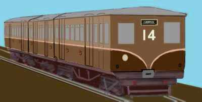 Sketch of a Liverpool Overhead Railway electric commuter train