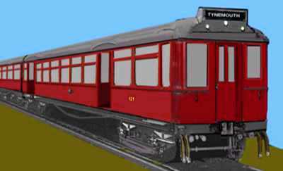 Sketch of a 1920 built Tyneside electric commuter train