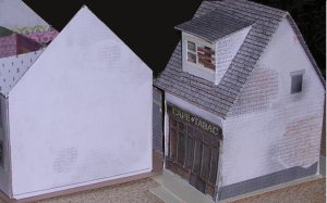 Photo of open and sealed buildings showing depth of models