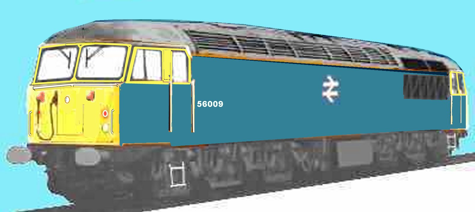 Sketch of the Class 56 heavy freight loco in original livery