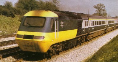 Photo of the HST 125 in original livery from a BR publicity photo