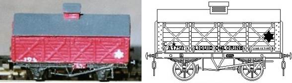 Model and sketch of a Hutched chemicals tank