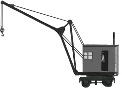 Sketch showing quayside mobile steam crane as used at Fleetwood docks