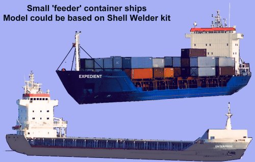 Sketch showing typical small 'feeder' container ships