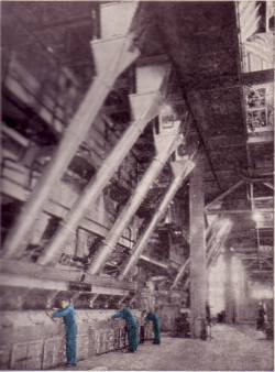 Photo of Coal feed tubes in the boiler house