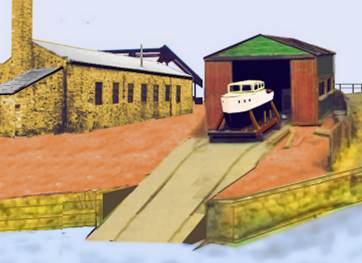 Sketch of a small boat yard