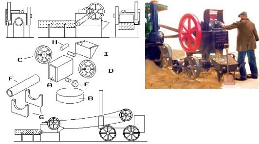 Sketch showing typical steam stone crusher
