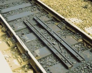 Photograph of a joint used with welded rail