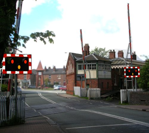Photo of double barrier crossing at Hale in 2005
