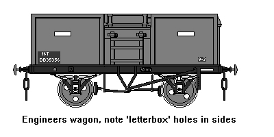 Sketch showing 16 ton mineral wagon with holes in upper sides for use by the engineers