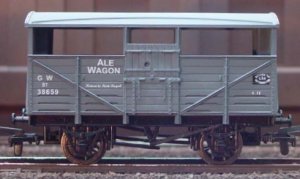 Dapol beer wagon model in OO. Photo copyright Dapol