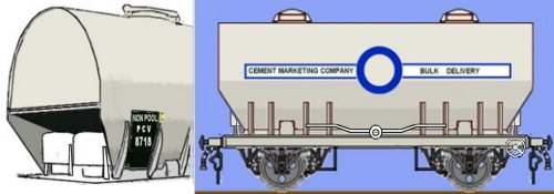 Sketch of a BR era Cemflo wagon showing end detail