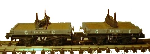 Models of Great Central bolster wagons made using the Peco kit as a basis